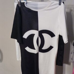 Black and White Logo Dress